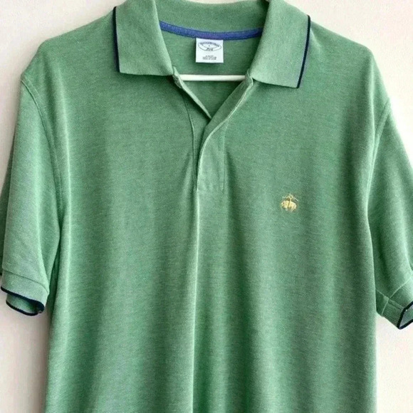 Brooks Brothers 346 Solid Piquè Green Slim Fit Polo, Size Large - Picture 4 of 15